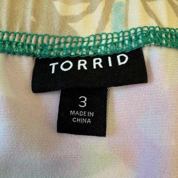 TORRID Studio Wrap Sleeveless Midi Dress Women's Size 3 Floral Aqua Blue Pink - Picture 12 of 15